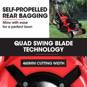 Baumr-AG | Self-Propelled Lawn Mower | 18” | 224cc | Electric Start | 7 Heights | Steel Deck | 6HP 4-Stroke | 790SXe