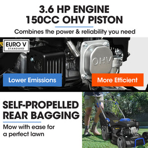 POWERBLADE VS550 18" Self-Propelled Lawn Mower | 150cc | 7-Stage Height | Steel Deck | 4-Stroke Petrol
