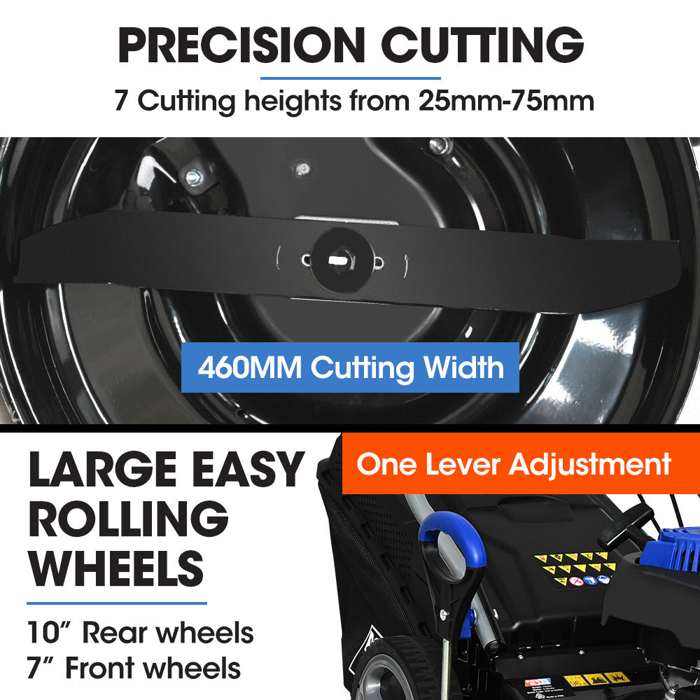 POWERBLADE VS550 18" Self-Propelled Lawn Mower | 150cc | 7-Stage Height | Steel Deck | 4-Stroke Petrol