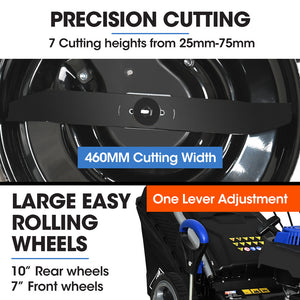 POWERBLADE VS550 18" Self-Propelled Lawn Mower | 150cc | 7-Stage Height | Steel Deck | 4-Stroke Petrol