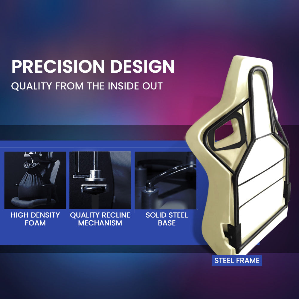 Overdrive Gaming Chair | Bluetooth Speakers, RGB LED Lights, Reclining Game Armchair, Black