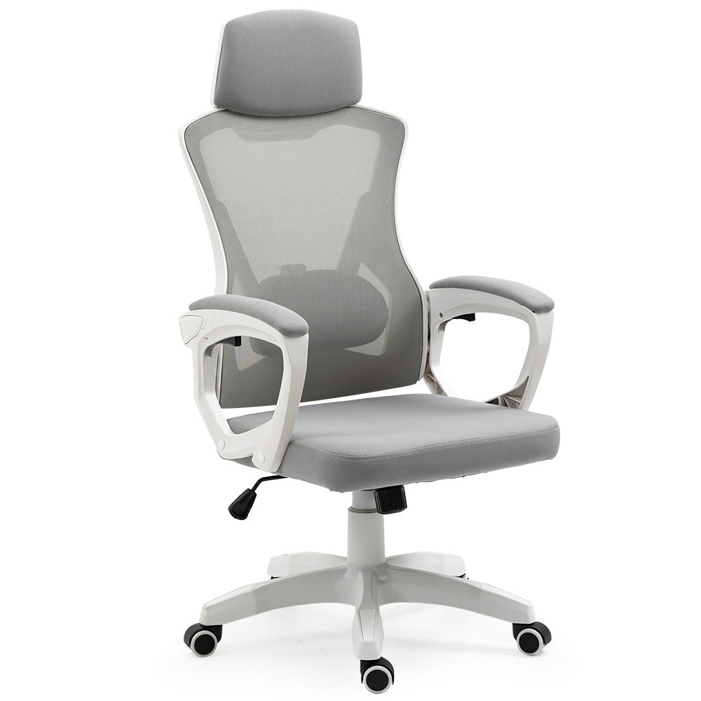 Fortia Ergonomic Mesh Office Chair | Computer Seat with Headrest | Adjustable Recline | White/Grey