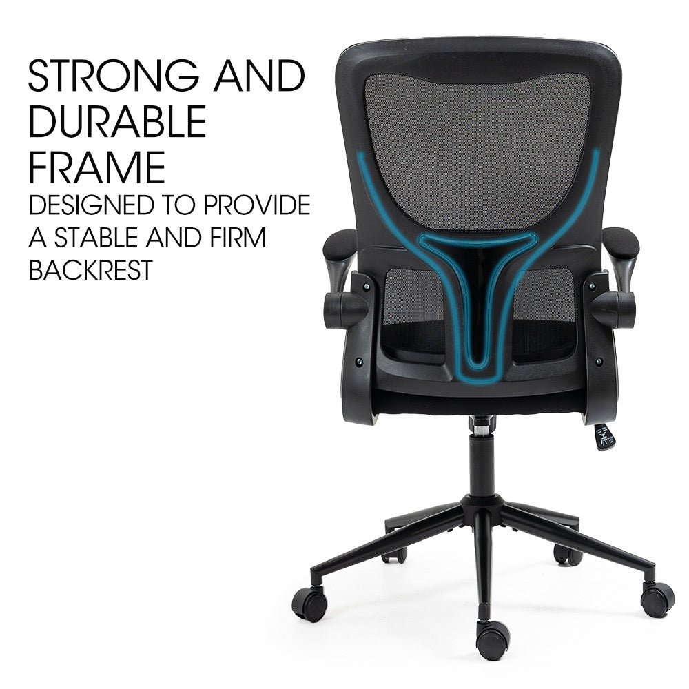 Fortia Ergonomic Mesh Office Chair | Computer Seat | Adjustable Recline | Black