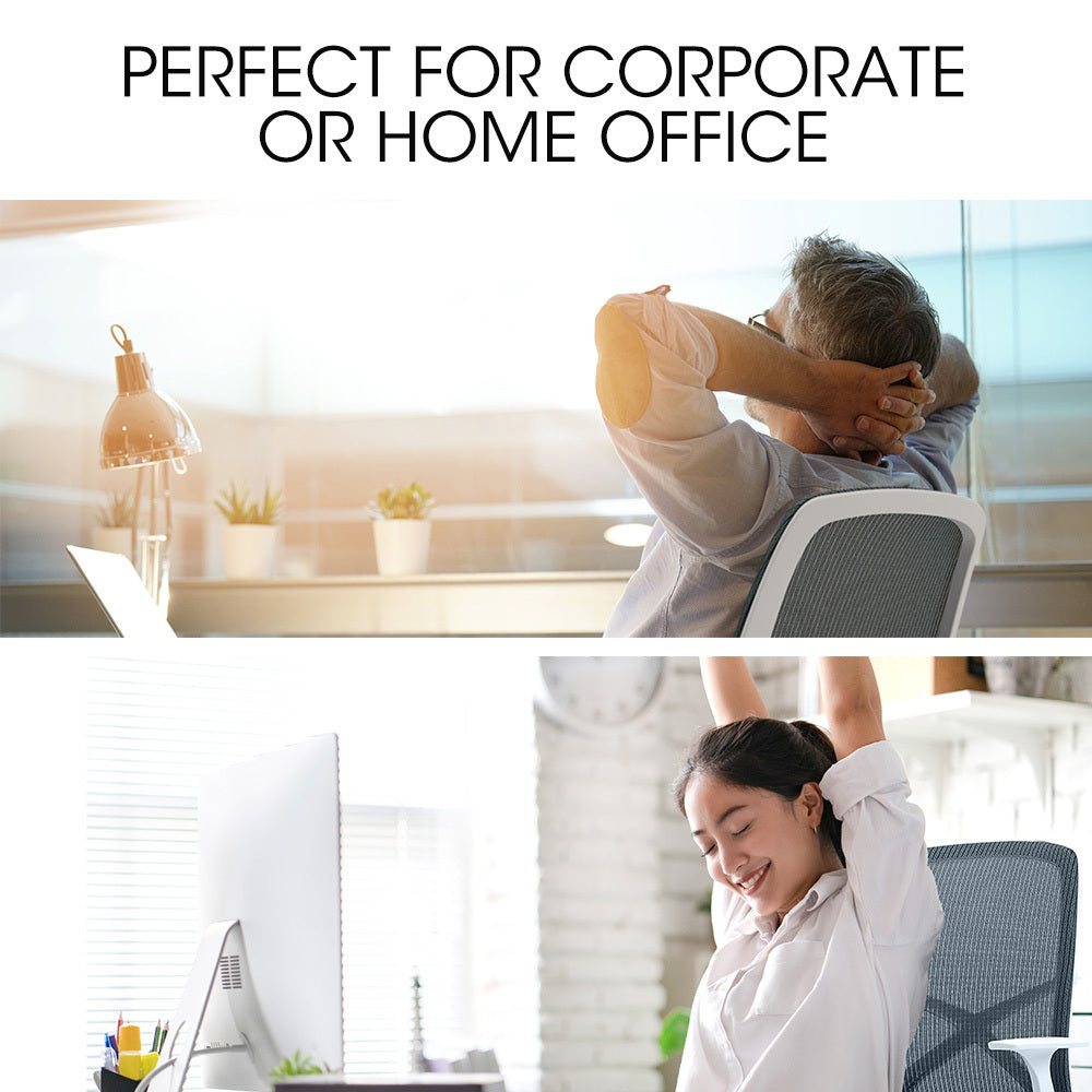 FORTIA Ergonomic Office Chair | Coolmesh Fabric | Adjustable Recline | Blue Mesh/White Frame