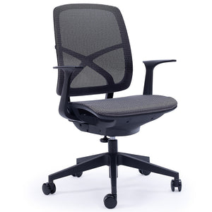 FORTIA Ergonomic Office Chair | Coolmesh Fabric | Adjustable Recline | Dark Grey Mesh/Black Frame