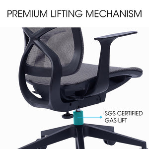 FORTIA Ergonomic Office Chair | Coolmesh Fabric | Adjustable Recline | Dark Grey Mesh/Black Frame