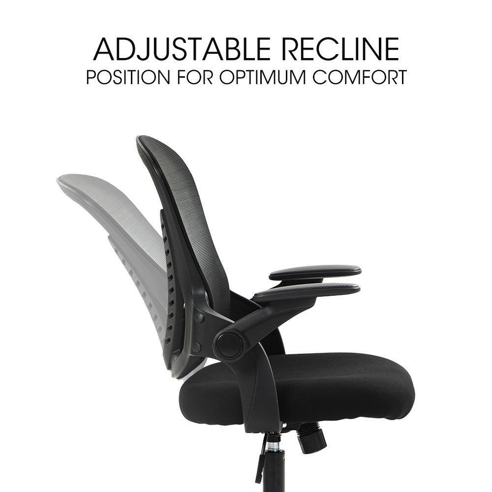 FORTIA Ergonomic Office Chair | Coolmesh Fabric | Adjustable Recline | Black Mesh/Black Frame