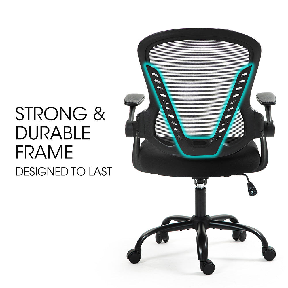 FORTIA Ergonomic Office Chair | Coolmesh Fabric | Adjustable Recline | Black Mesh/Black Frame