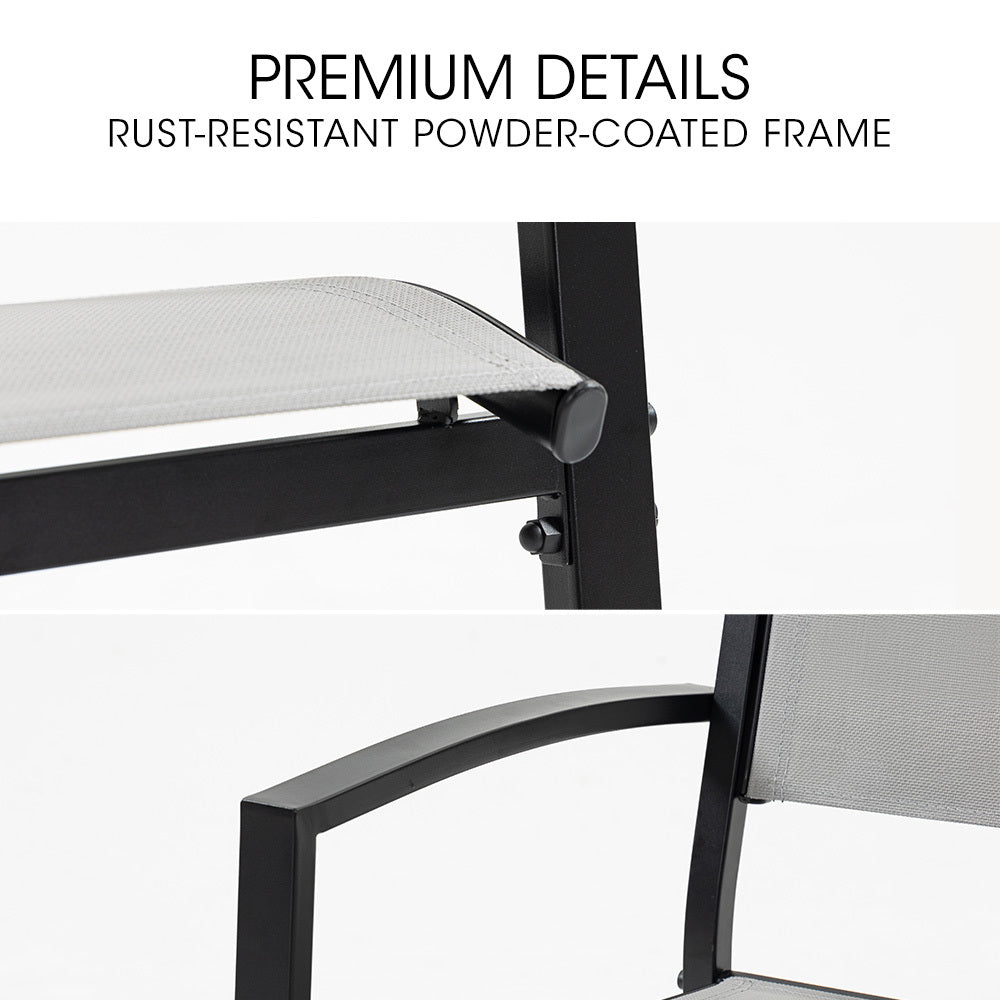 FORTIA 4pc Outdoor Dining Chair Set | Weather-Resistant | Patio & Garden Seating