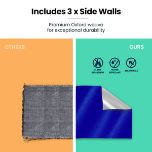 RED TRACK | 6x3m Gazebo Accessory Pack | Includes Walls | Wheeled Carry Bag | Rechargeable USB Lamp | Navy Blue