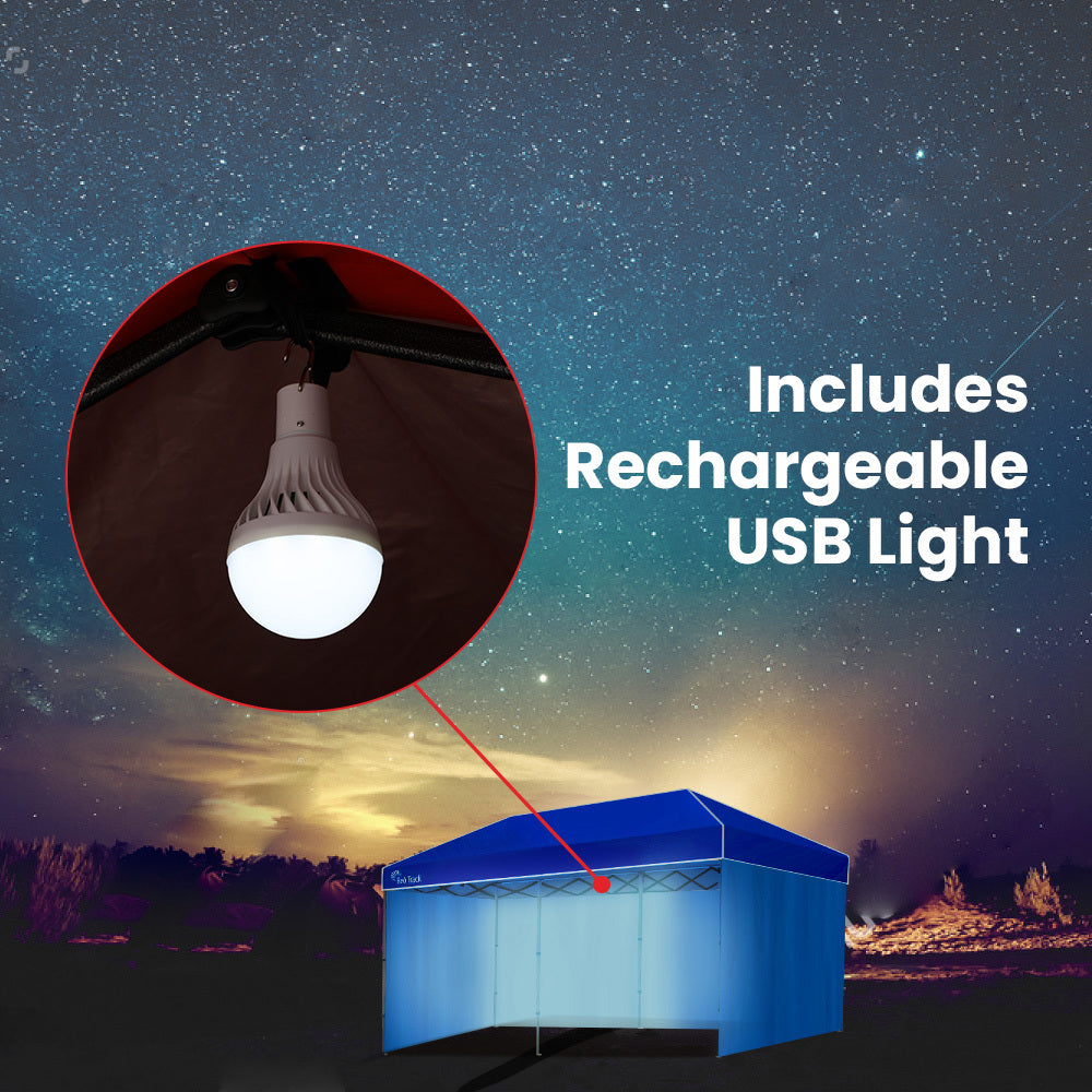 RED TRACK | 6x3m Gazebo Accessory Pack | Includes Walls | Wheeled Carry Bag | Rechargeable USB Lamp | Blue