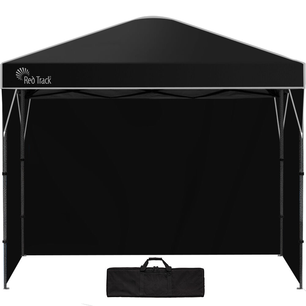 RED TRACK | 3.6x2.2m Ultra Compact Folding Gazebo | Walls & Carry Bag | Portable Outdoor Popup Marquee | Camping & Beach | Black