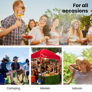 RED TRACK | 3.6x2.2m Ultra Compact Folding Gazebo | Walls & Carry Bag | Portable Outdoor Popup Marquee | Camping & Beach