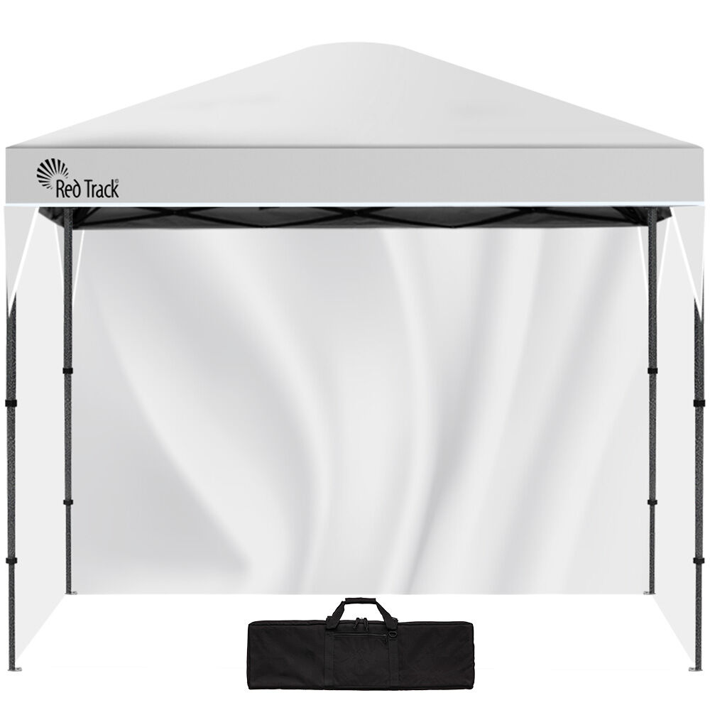 RED TRACK | 3.6x2.2m Ultra Compact Folding Gazebo | Walls & Carry Bag | Portable Outdoor Popup Marquee | Camping & Beach | White
