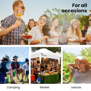 RED TRACK | 3.6x2.2m Ultra Compact Folding Gazebo | Walls & Carry Bag | Portable Outdoor Popup Marquee | Camping & Beach | White