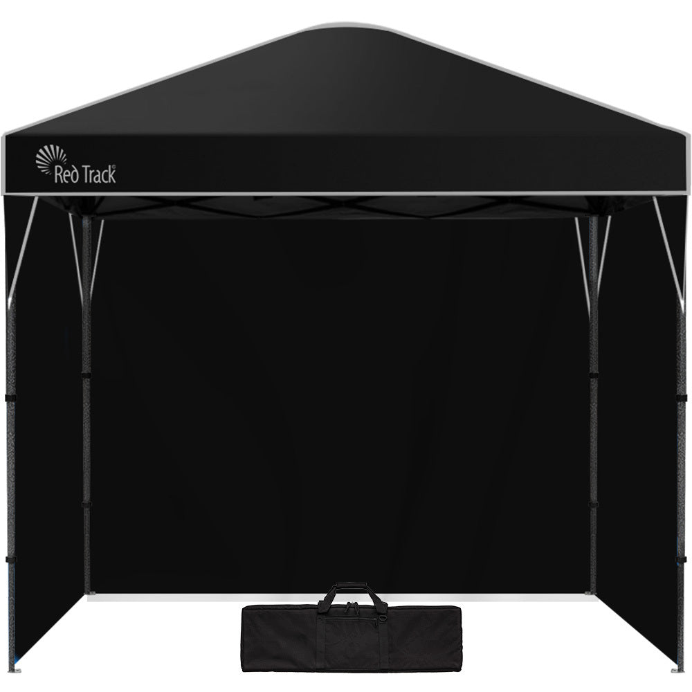 RED TRACK | 3x3m Ultra Compact Folding Gazebo | Walls & Carry Bag | Portable Outdoor Popup Marquee | Camping & Beach | Black