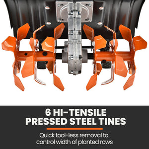 PLANTCRAFT Petrol Garden Cultivator Tiller | 46CC 4-Stroke | 15" Handheld Rototiller | Titan 9