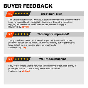 PLANTCRAFT Petrol Garden Cultivator Tiller | 46CC 4-Stroke | 15" Handheld Rototiller | Titan 9