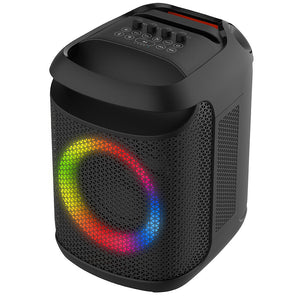 M&B Portable Splash Proof 80W Bluetooth Party Speaker | TWS Pairing, Multi-Input, Lithium Battery, RGB, USB Charging