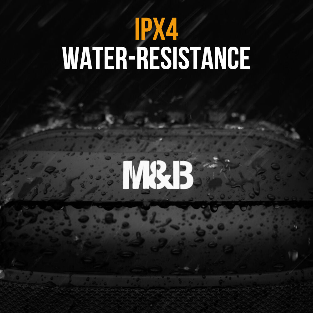 M&B Portable Splash Proof 80W Bluetooth Party Speaker | TWS Pairing, Multi-Input, Lithium Battery, RGB, USB Charging