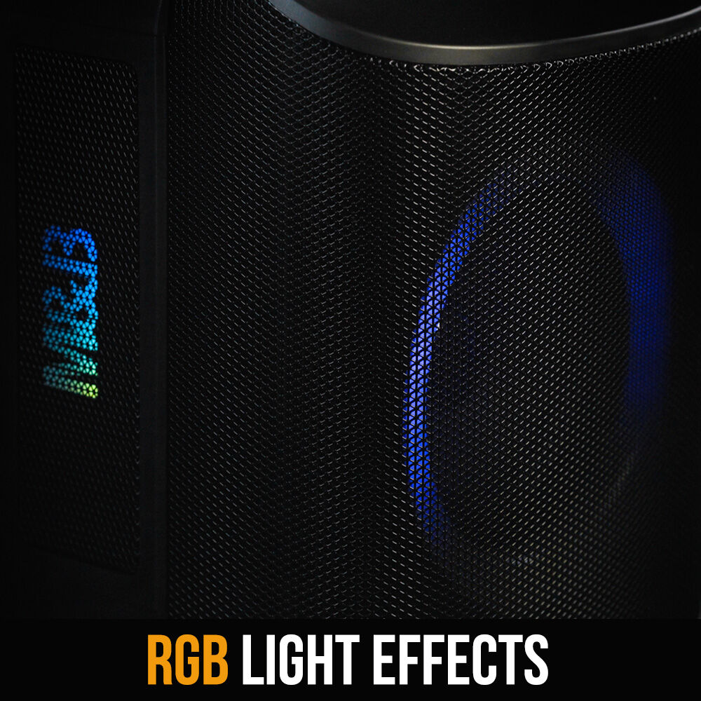 M&B Portable Splash Proof 80W Bluetooth Party Speaker | TWS Pairing, Multi-Input, Lithium Battery, RGB, USB Charging