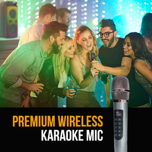 M&B Portable Splash Proof 120W Bluetooth Party Speaker | Karaoke Microphone, IPX4, TWS Pairing, Multi-Input, RGB, USB Charging