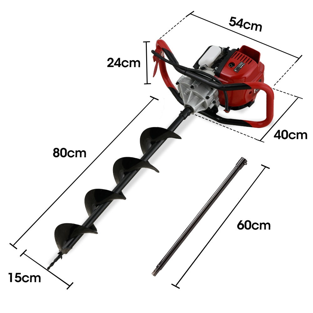 BAUMR-AG BPX-1400 Petrol Post Hole Digger | 38cc 4-Stroke | 150mm Auger | 600mm Extension Shaft