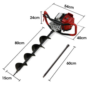 BAUMR-AG BPX-1400 Petrol Post Hole Digger | 38cc 4-Stroke | 150mm Auger | 600mm Extension Shaft
