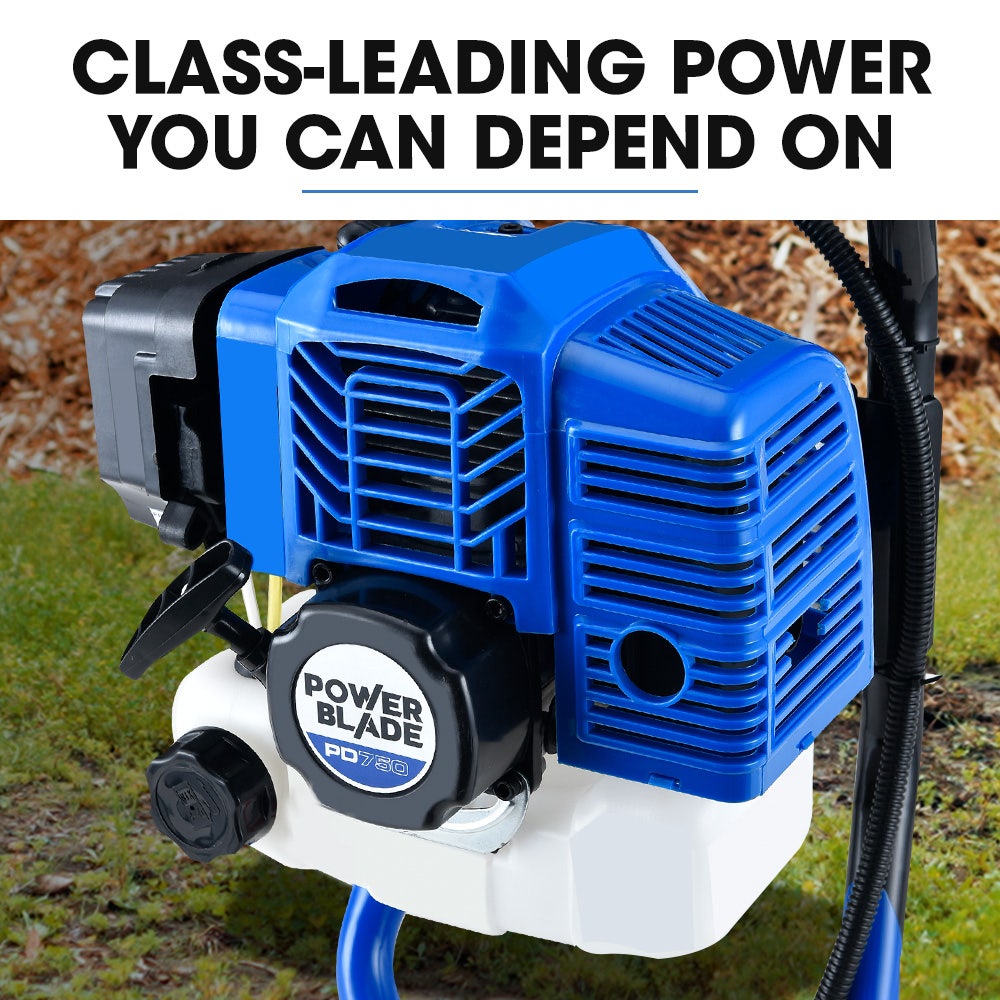 POWERBLADE PD750 52cc 2-Stroke Petrol Post Hole Digger | 200mm Auger | 600mm Extension Shaft