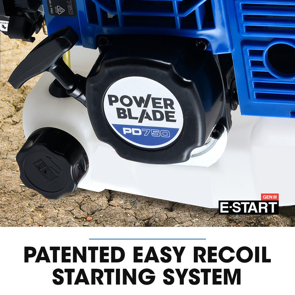 POWERBLADE PD750 52cc 2-Stroke Petrol Post Hole Digger | 200mm Auger | 600mm Extension Shaft