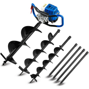 POWERBLADE PD950 52cc 2-Stroke Petrol Post Hole Digger | 3 Auger Bits & 600mm Extension Shaft