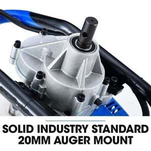 POWERBLADE PD950 52cc 2-Stroke Petrol Post Hole Digger | 3 Auger Bits & 600mm Extension Shaft