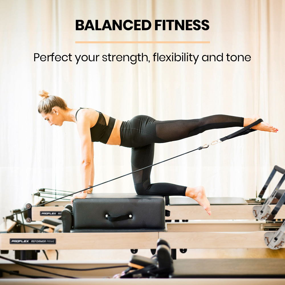 PROFLEX Wooden Pilates Reformer Machine | Stretch Bed with Box & Jump Board Accessories