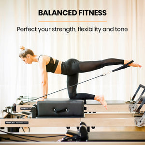 PROFLEX Wooden Pilates Reformer Machine | Stretch Bed with Box & Jump Board Accessories