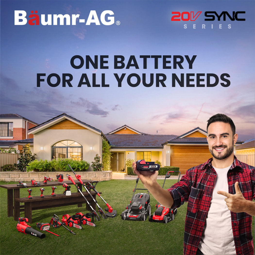 Baumr-AG 20V Cordless Line Trimmer | Whipper Snipper Electric Garden Tool | 2.0Ah Lithium Battery & Charger