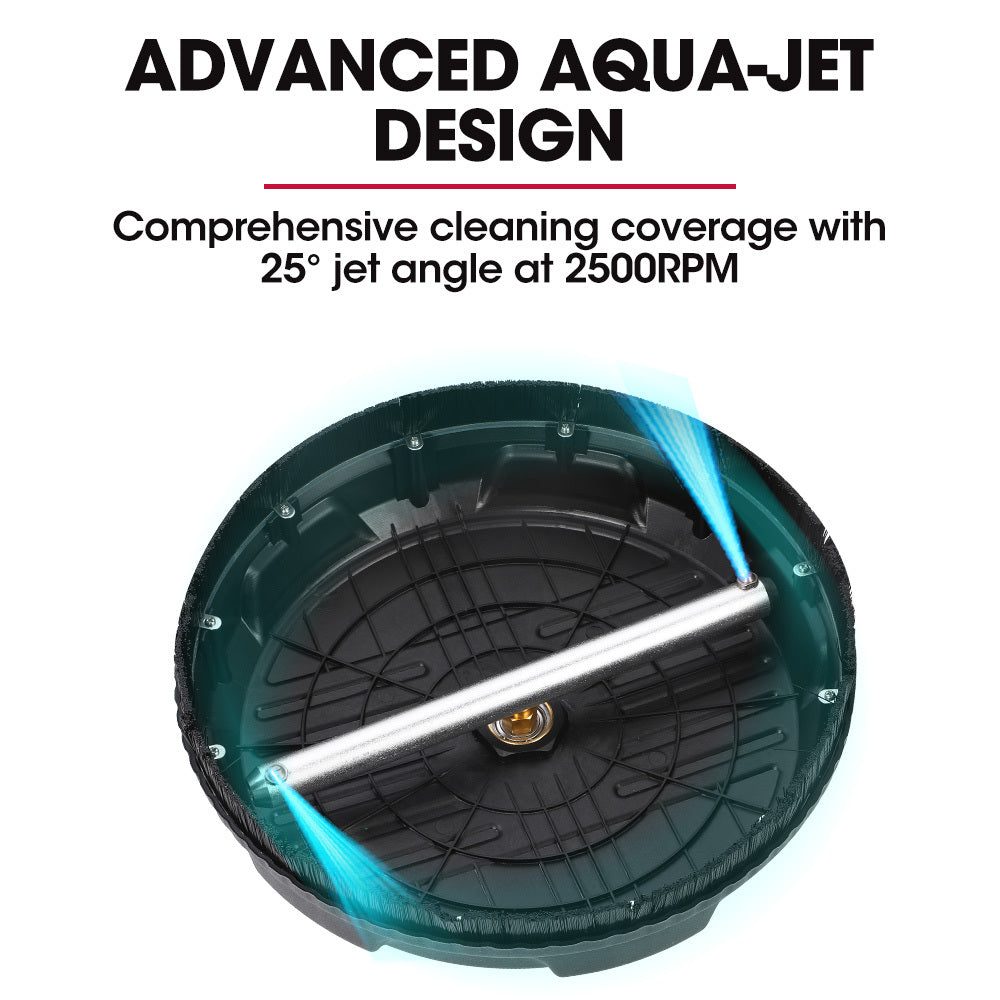 JET-USA Pressure Washer Surface Cleaner | 15" Nylon | 1/4" Fitting for Concrete Driveway Patio Floor