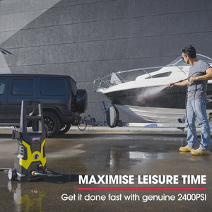 JET-USA RX530 Electric High Pressure Washer | 2400PSI | 3 Nozzles | Brush Head Cleaner | Detergent Bottle