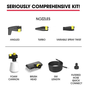 JET-USA RX530 Electric High Pressure Washer | 2400PSI | 3 Nozzles | Brush Head Cleaner | Detergent Bottle