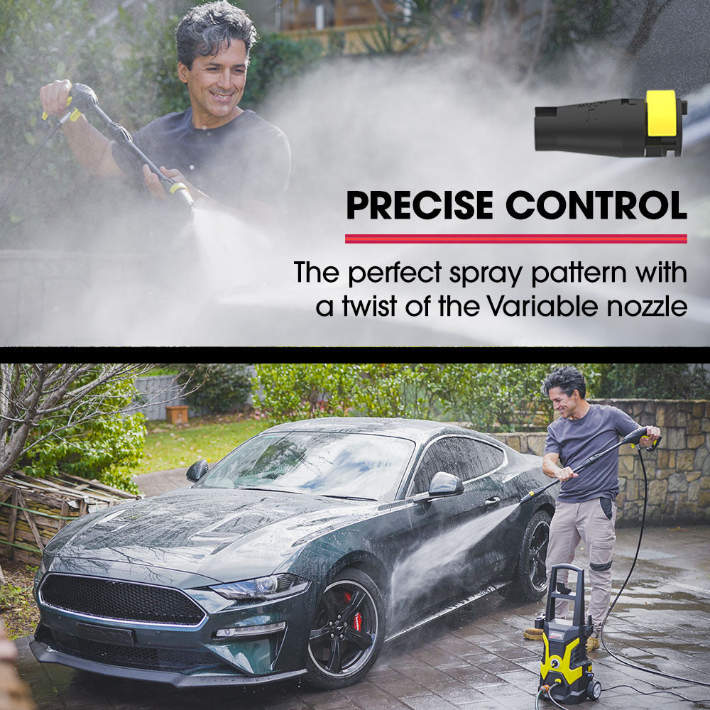 JET-USA RX530 Electric High Pressure Washer | 2400PSI | 3 Nozzles | Brush Head Cleaner | Detergent Bottle