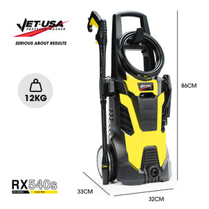 JET-USA RX540s Electric High Pressure Washer | 2900PSI | 2 Nozzles | Brush Head | Deck Cleaner | Detergent Bottle