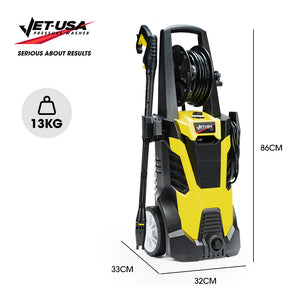 JET-USA RX540 Electric High Pressure Washer | 2800PSI | 2 Nozzles | Brush Head | Deck Cleaner | Detergent Bottle | 10M Hose
