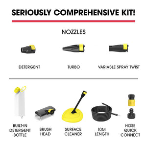 JET-USA RX540 Electric High Pressure Washer | 2800PSI | 2 Nozzles | Brush Head | Deck Cleaner | Detergent Bottle | 10M Hose