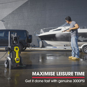 JET-USA RW545 Electric High Pressure Washer | 3000PSI | Water Cooled Motor | 2 Nozzles | Brush Head | Deck Cleaner | Detergent Bottle