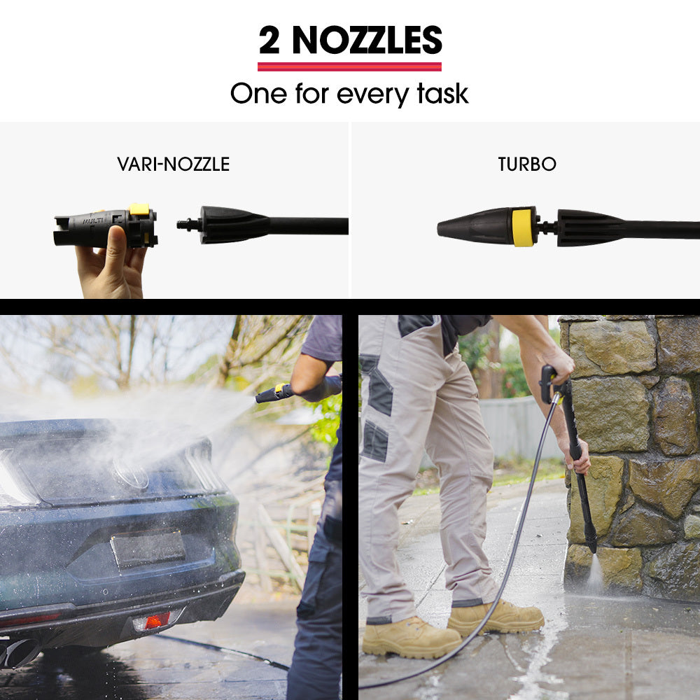 JET-USA RW545 Electric High Pressure Washer | 3000PSI | Water Cooled Motor | 2 Nozzles | Brush Head | Deck Cleaner | Detergent Bottle