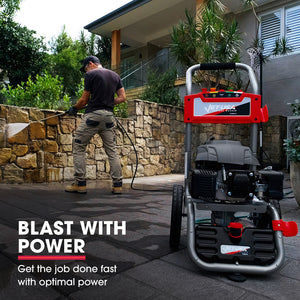 JET-USA Petrol High Pressure Washer | 7HP | 4800PSI | Water Spray Gun | 30M Hose | Drain Cleaner