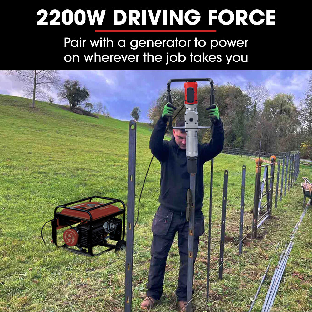 BAUMR-AG Electric Post Driver | HP360e | 2200W | 2 Piling Sleeves Included