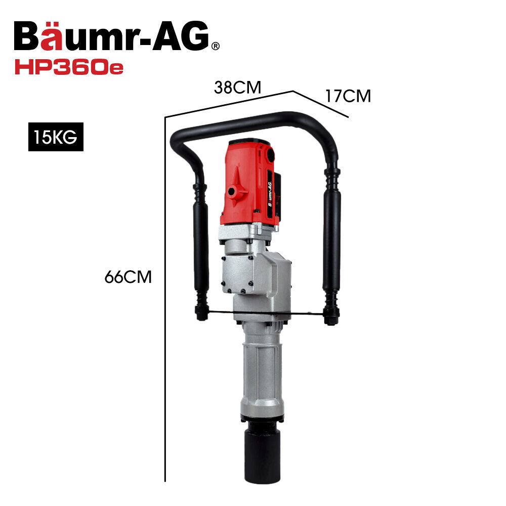BAUMR-AG Electric Post Driver | HP360e | 2200W | 2 Piling Sleeves Included