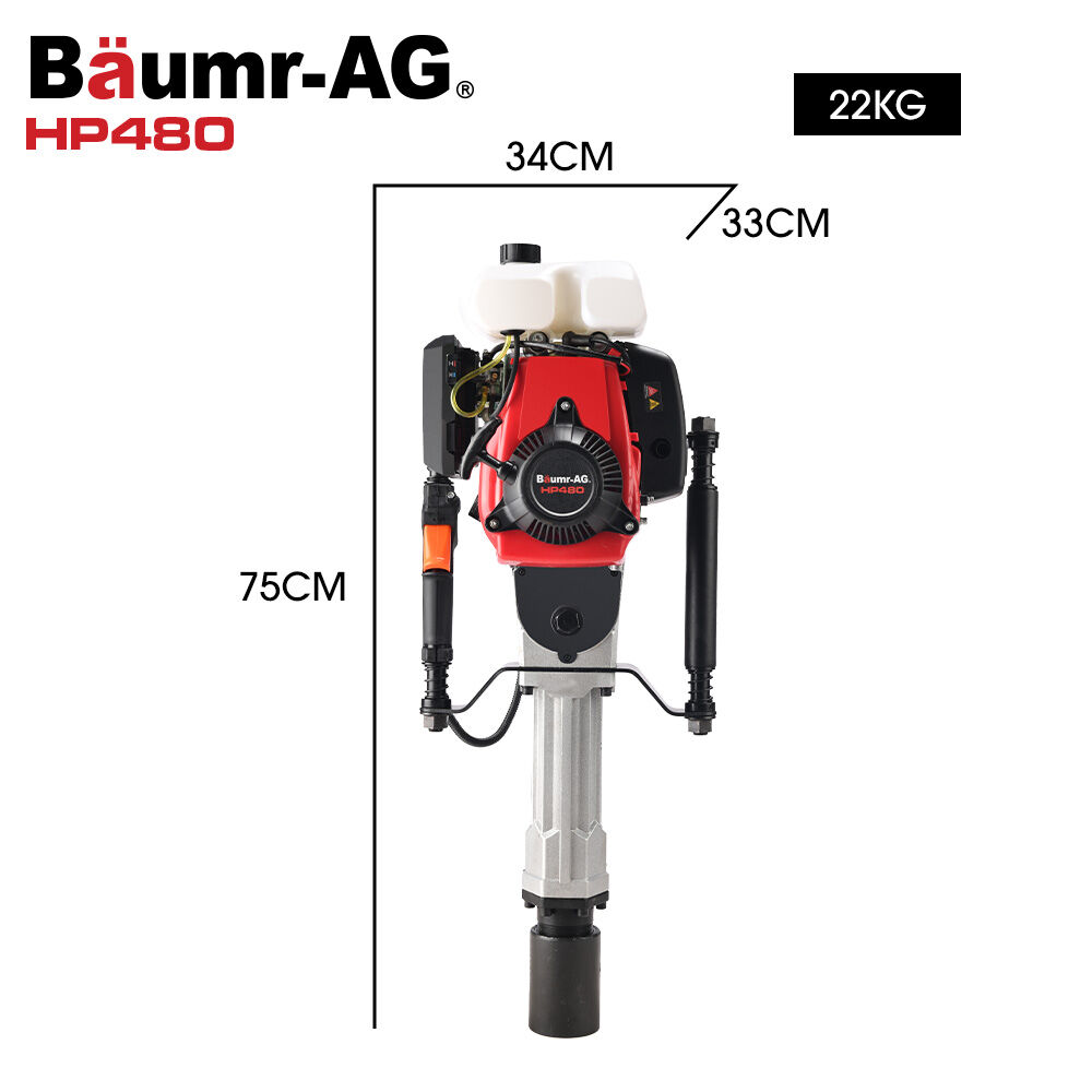 BAUMR-AG Petrol Post Driver | HP480 | 55cc 4-Stroke | 2 Piling Sleeves Included