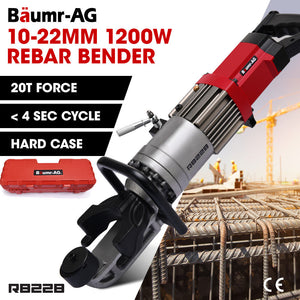 BAUMR-AG Heavy-Duty Electric Rebar Bender | 1200W | 10-22mm Capacity | Carry Case