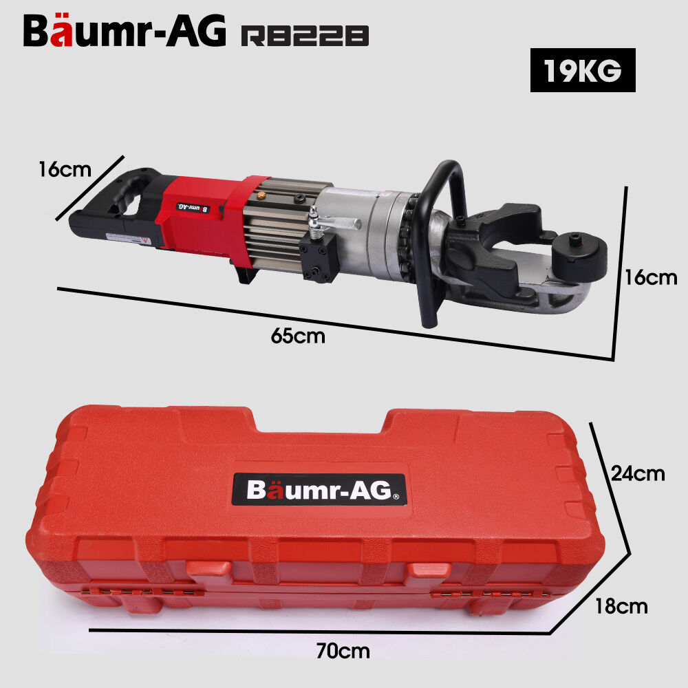 BAUMR-AG Heavy-Duty Electric Rebar Bender | 1200W | 10-22mm Capacity | Carry Case